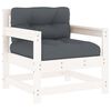 vidaXL 7 Piece Garden Lounge Set with Cushions White Solid Wood