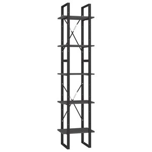 vidaXL Book Cabinet | Grey | Pinewood, Metal | Tall | Book Cabinet | Rectangular