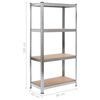 vidaXL Storage Shelf Silver 80x40x160 cm Steel and MDF