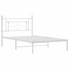 vidaXL Metal Bed Frame without Mattress with Headboard White 107x203cm