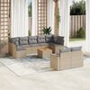 vidaXL 10 Piece Garden Sofa Set with Cushions Mix Beige Poly Rattan