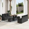 vidaXL Garden Sofa Set with Storage 9 pcs Black Poly rattan