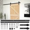 vidaXL Sliding Door Natural and Black 80 x 210 cm Solid Pine Wood