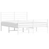 vidaXL Metal Bed Frame without Mattress with Footboard White 135x190cm