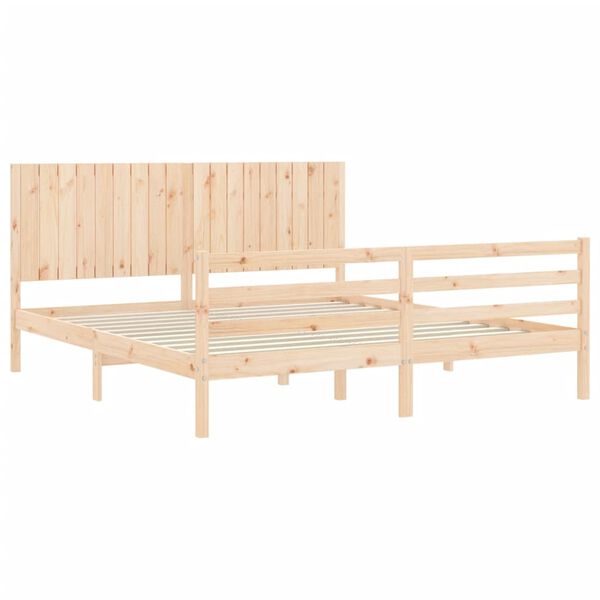 vidaXL Bed Frame without Mattress Super King Size Solid Wood