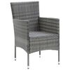 vidaXL 5 Piece Garden Dining Set Grey Poly Rattan and Glass