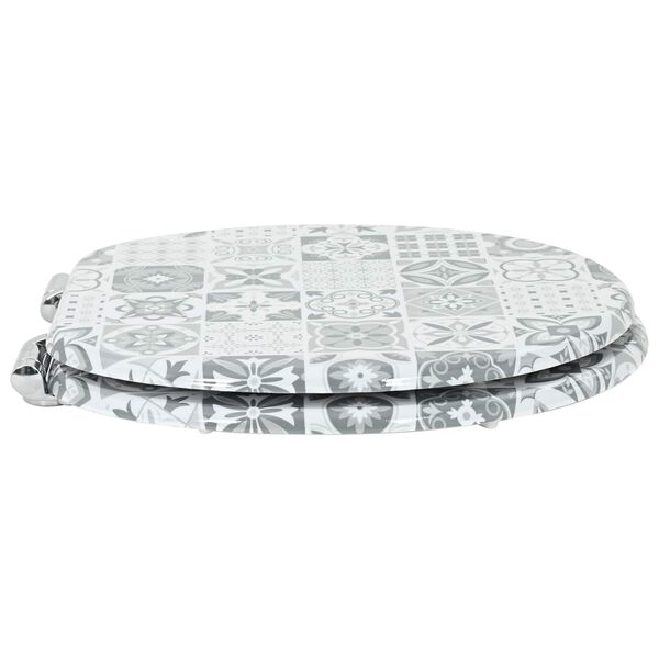 vidaXL WC Toilet Seats 2 pcs with Soft Close Lids MDF Porcelain Design