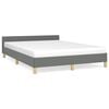 vidaXL Bed Frame without Mattress Dark Grey Full Fabric