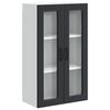 vidaXL Wall Glass Cabinet PORTO Black 60 x 31 x 100 cm Engineered Wood
