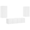 vidaXL 4 Piece TV Wall Units with LED White Engineered Wood