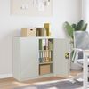 vidaXL Office Cabinet with 2 Doors Grey 90 cm Steel