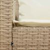 vidaXL Garden Sofa 5-Seater with Cushions Beige Poly Rattan
