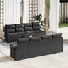 vidaXL Garden Sofa Set with Cushion 9 pcs Black Poly Rattan