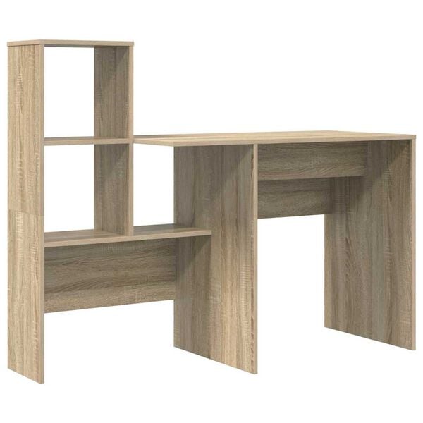 vidaXL Desk Sonoma Oak 131.5 x 50 x 106.5 cm Engineered Wood
