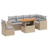 vidaXL 7 Piece Garden Sofa Set with Cushions Beige Poly Rattan