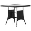 vidaXL 3 Piece Garden Dining Set Poly Rattan Black