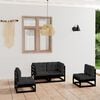 vidaXL 4 Piece Garden Lounge Set with Cushions Solid Pinewood