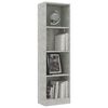 vidaXL 4-Tier Book Cabinet Concrete Grey 40x24x142 cm Engineered Wood