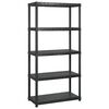 vidaXL Storage Shelf 5-Tier Black 255x40x185 cm Plastic