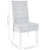 vidaXL Dining Chairs 4 pcs White Kubu Rattan and Mango Wood