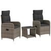 vidaXL Garden Lounge Set 3 pcs Grey and Dark Grey