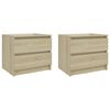 vidaXL Bed Cabinets 2 pcs Sonoma Oak 50x39x43,5 cm Engineered Wood