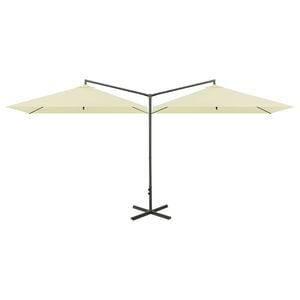 vidaXL Garden Parasol | Sand | Polyester, Powder-Coated Steel | Double