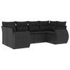 vidaXL 6 Piece Garden Sofa Set with Cushions Black Poly Rattan