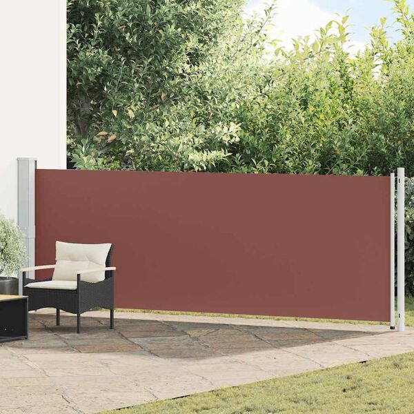 vidaXL Patio Retractable Side Awning 140x600 cm Brown