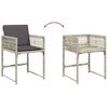 vidaXL 11 Piece Garden Dining Set with Cushions Light Grey Poly Rattan