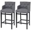 vidaXL Bar Stools 2 pcs Dark Grey Fabric