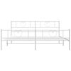 vidaXL Metal Bed Frame without Mattress with Footboard White 180x200cm