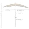 vidaXL Garden Parasol with Pole 200x130 cm Sand
