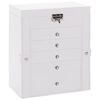vidaXL Jewellery Box 6-Layer with Mirror Lockable White