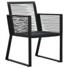 vidaXL 5 Piece Garden Dining Set Black PVC Rattan