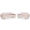 vidaXL 2 Piece Sofa Set Fabric Cream