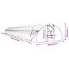 vidaXL Greenhouse with Steel Frame Green 88 m² 22x4x2 m