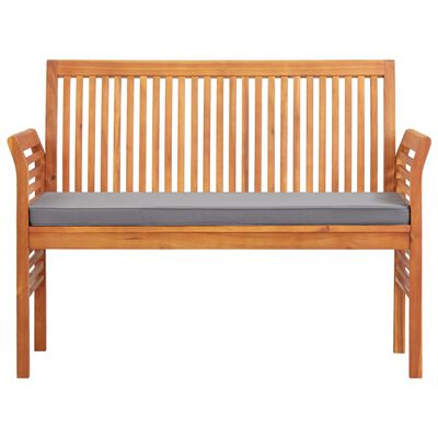 vidaXL 2-Seater Garden Bench with Cushion 120 cm Solid Wood Acacia