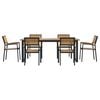 vidaXL Garden Dining Set 7 pcs Black Solid Acacia Wood