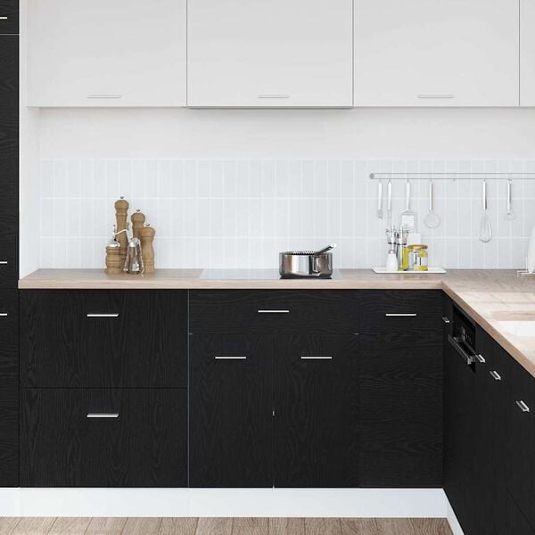 vidaXL Hanging Cabinet Black Oak 60 x 46 x 81.5 cm Engineered Wood