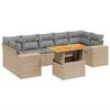 vidaXL 8 Piece Garden Sofa Set with Cushions Beige Poly Rattan