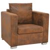 vidaXL Armchair Brown 82x73x82 cm Faux Suede Leather