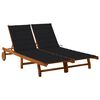 vidaXL 2-Person Garden Sun Lounger with Cushions Solid Acacia Wood