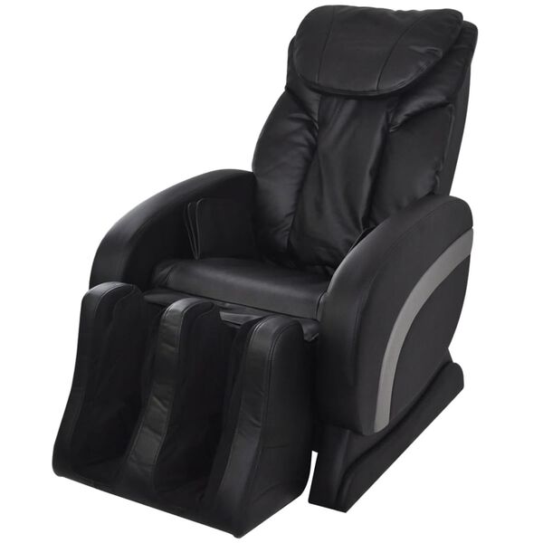 vidaXL Massage Chair Black Faux Leather