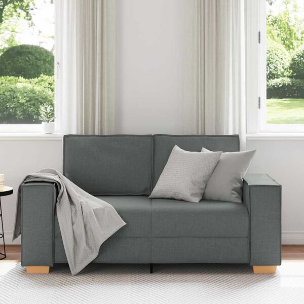 vidaXL 2-Seater Sofa Dark Grey 120 cm Fabric