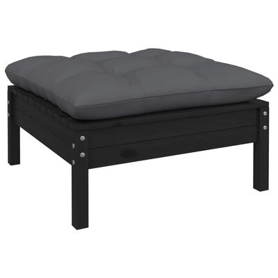 vidaXL 6 Piece Garden Lounge Set with Cushions Black Pinewood