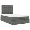 vidaXL Ottoman Bed with Mattress Dark Grey King Single Fabric