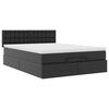 vidaXL Ottoman Bed with Mattress Black Queen Faux Leather