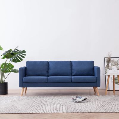 vidaXL 3-Seater Sofa Fabric Blue