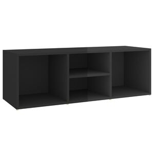 vidaXL Shoe Storage Bench High Gloss Black 102x35x35 cm Engineered Wood